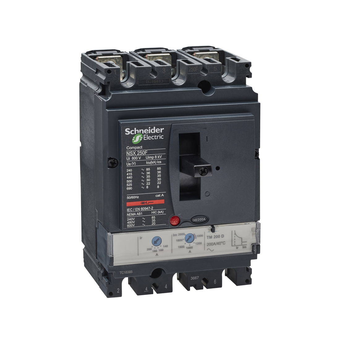 Schneider Electric Автоматический выключатель SE LV431631 NSX250F 3P 200A 36кА