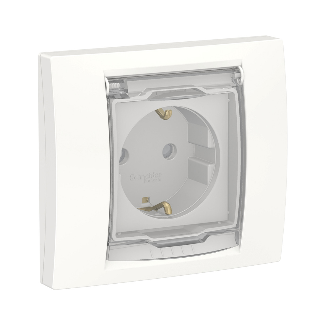 Schneider Electric Розетка с заземлением SE NU003718 Unica New c з/к с/штор IP44 белый