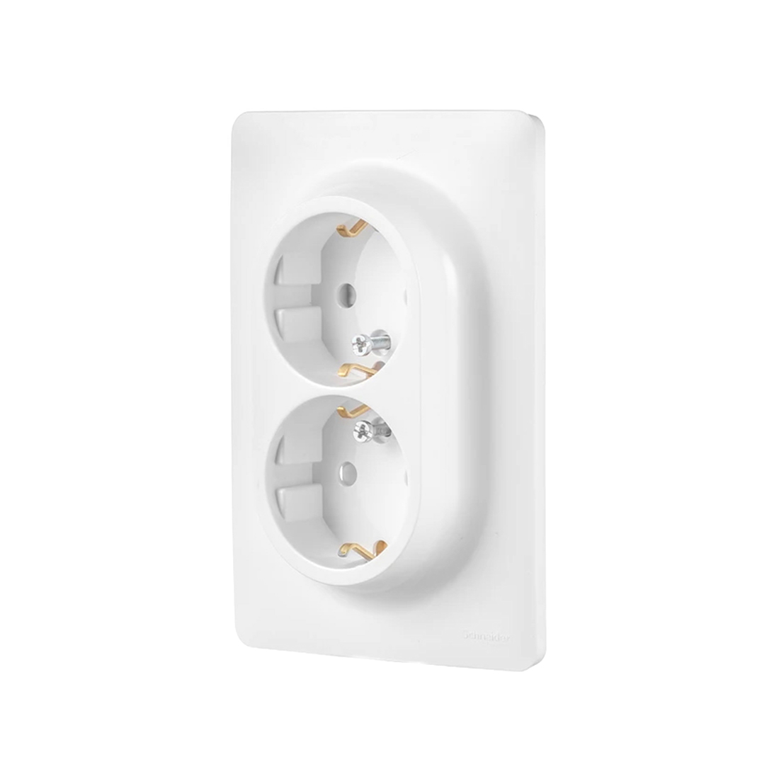 Schneider Electric Розетка двойная с заземлением SE NU206718 Unica New со/штор винтавой зажим белый