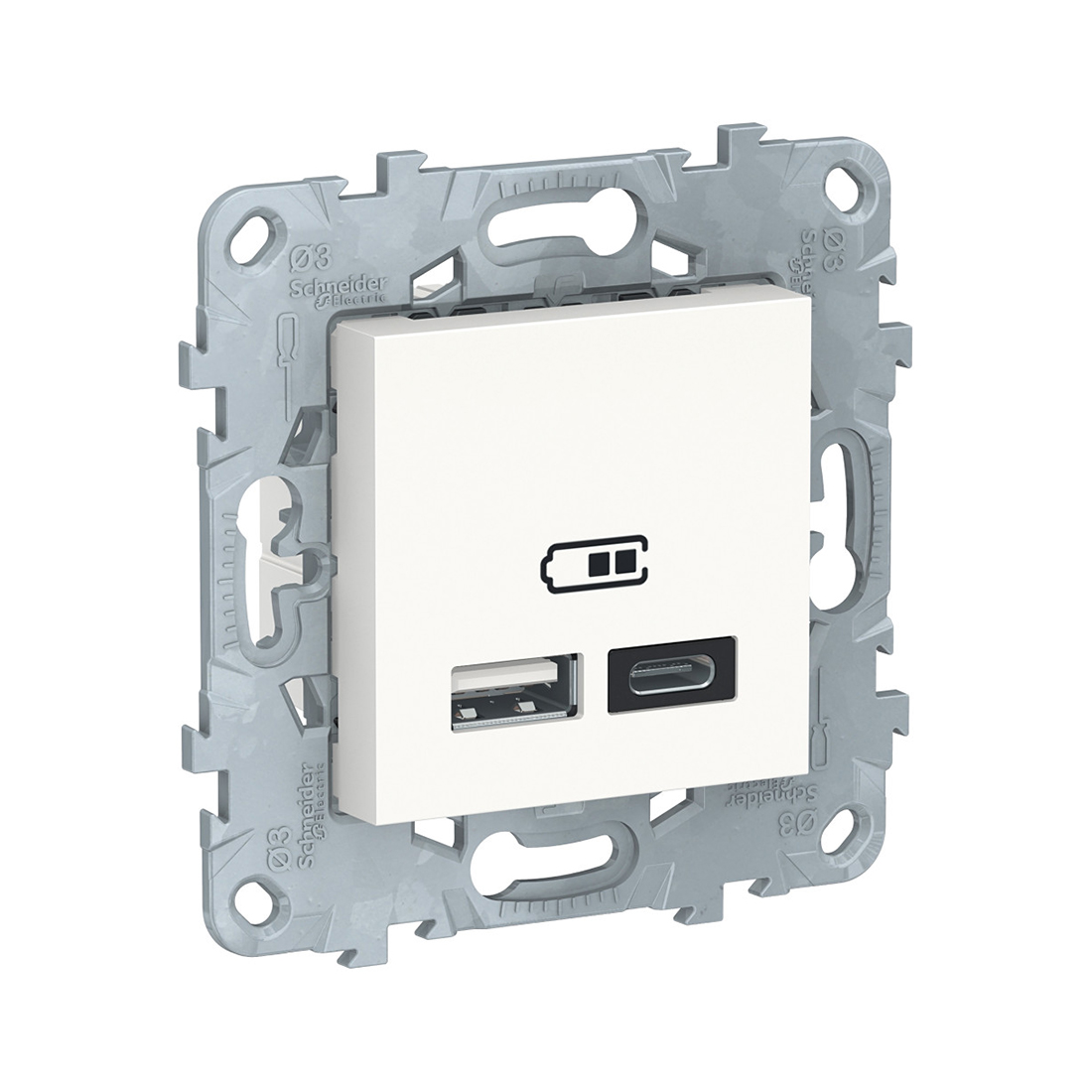 Schneider Electric Розетка USB SE NU501818 Unica New 5В/2400 мА белый