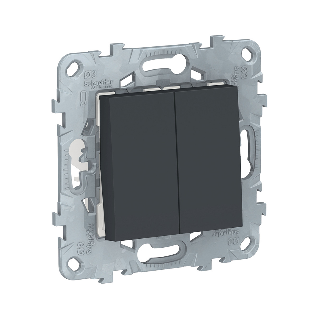 Schneider Electric Переключатель двухклавишный SE NU521554 Unica New перекрестный антрацит