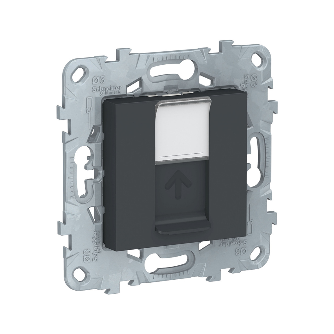 Schneider Electric Розетка RJ45 SE NU541154 Unica New одиночная категория 5е UTP антрацит